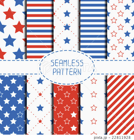 Set of geometric patriotic seamless pattern with 22811928