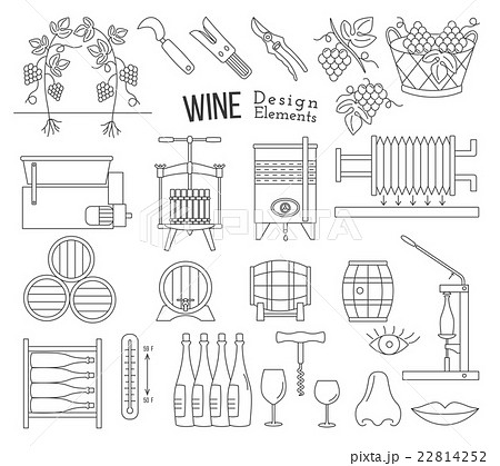 Wine making and wine tasting design elements 22814252