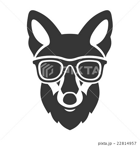 Hipster Red Fox Face in Glasses. Vector 22814957