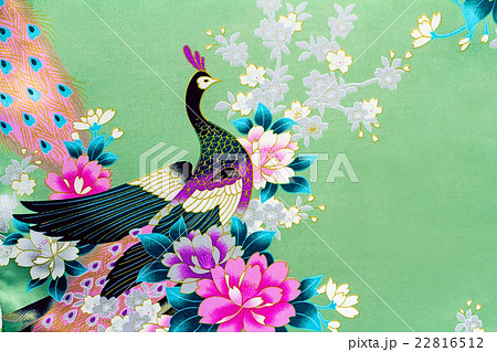 Fragment of beautiful silk fabric with the image Fragment of beautiful silk fabric with the image 22816512