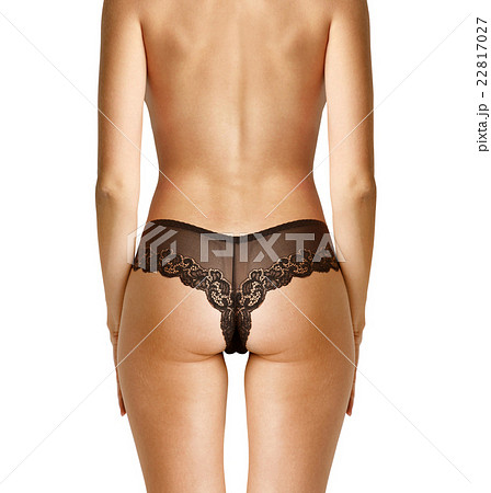 back of woman in black panties 22817027