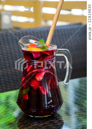 Beautiful festive cocktail with strawberries  22819830