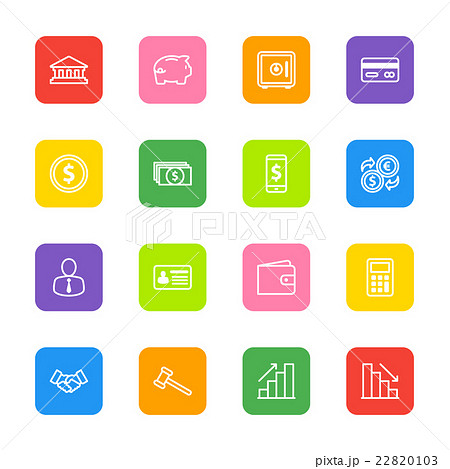 colorful line business commercial and finance icon colorful line business commercial and finance icon 22820103