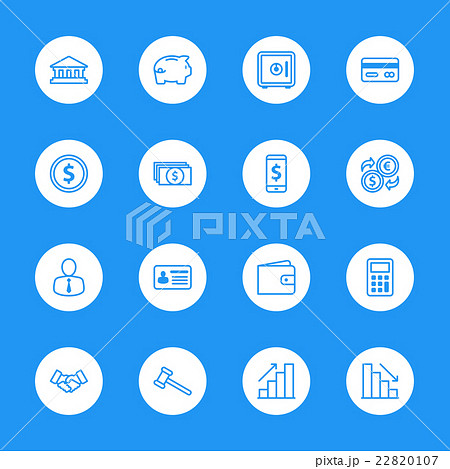 white line business commercial and finance icon 22820107