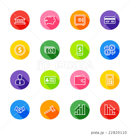 colorful line business commercial and finance icon colorful line business commercial and finance icon 22820110