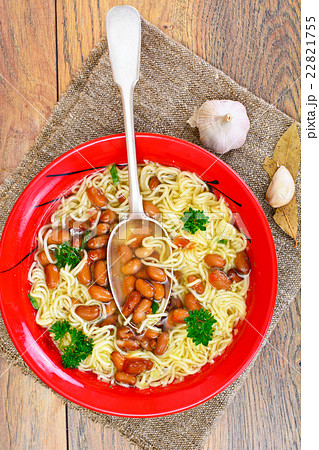 Soup with Beans and Noodles on Ham Soup with Beans and Noodles on Ham 22821755