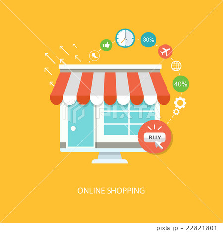 Online shopping flat illustration Online shopping flat illustration 22821801