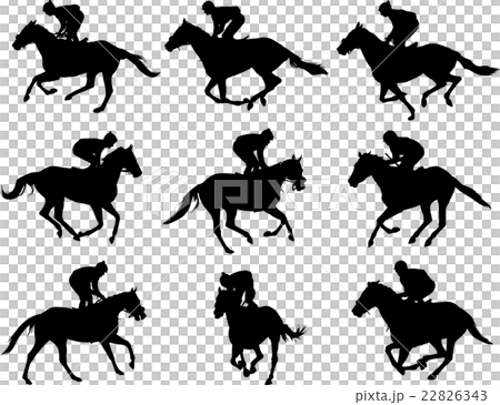 racing horses and jockeys silhouettes - vector racing horses and jockeys silhouettes - vector 22826343
