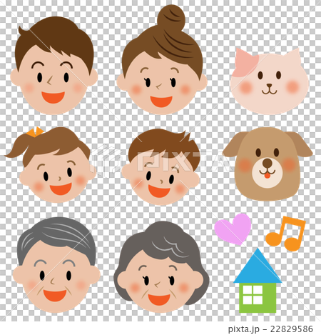 Family and pet three generation icon set - Stock Illustration [22829586 ...