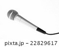 Concert microphone with cord on white background 22829617