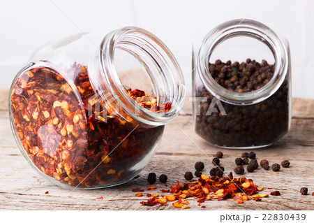 Chili flakes and black peper 22830439