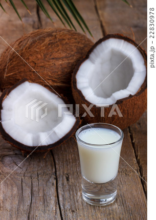 Coconut milk and shells 22830978