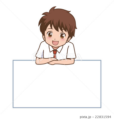 男の子　ホワイトボード　イラスト 22831594