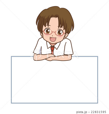 男の子　ホワイトボード　イラスト 22831595
