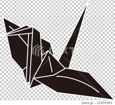 折り鶴　黒 22834365