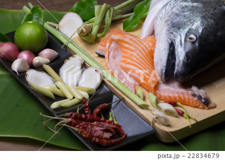 Salmon head and group of Tomyum(Thai food) 22834679