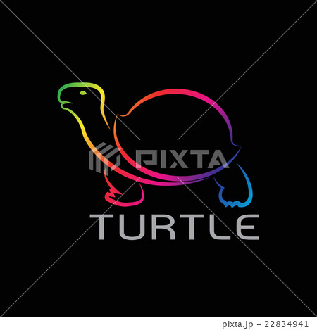 Vector of turtle design on black background 22834941