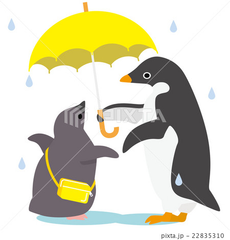アデリーペンギン 雨の日の送り迎え 22835310