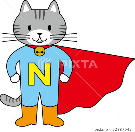 猫のヒーローのイラスト素材