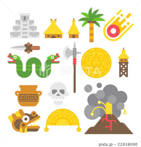 Flat design mayan items set Flat design mayan items set 22838090