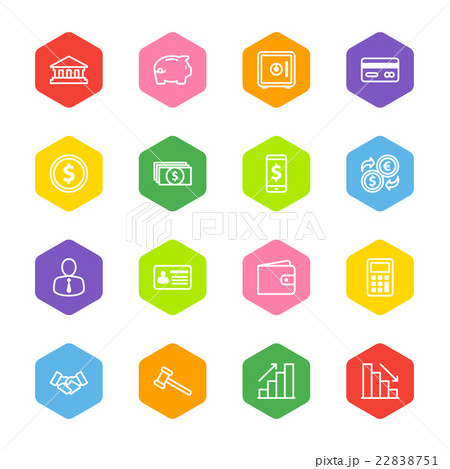 colorful line business commercial and finance icon 22838751