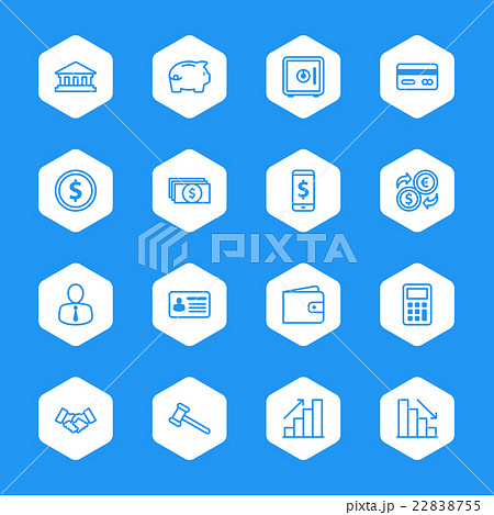 white line business commercial and finance icons 22838755