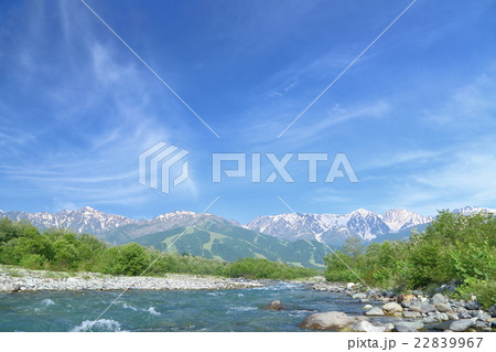 長野県白馬　清流と北アルプスの山々 22839967