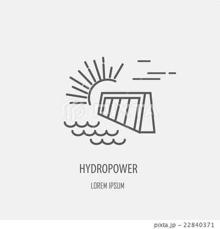 Industrial factory logo template. Linear badge 22840371