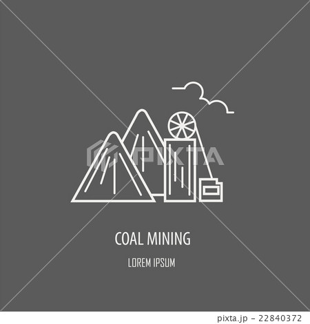 Industrial factory logo template. Linear badge 22840372