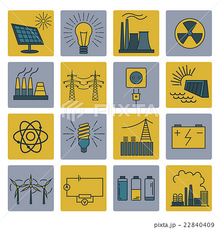 Power energy icon set. Colour version design 22840409