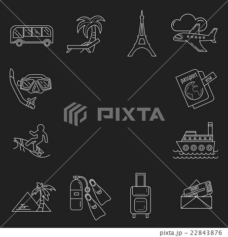 Vector set of travel icons Linear design Vector set of travel icons Linear design 22843876