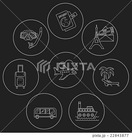 Vector set of travel icons Linear design Vector set of travel icons Linear design 22843877
