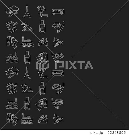 Vector set of travel icons Linear design Vector set of travel icons Linear design 22843896