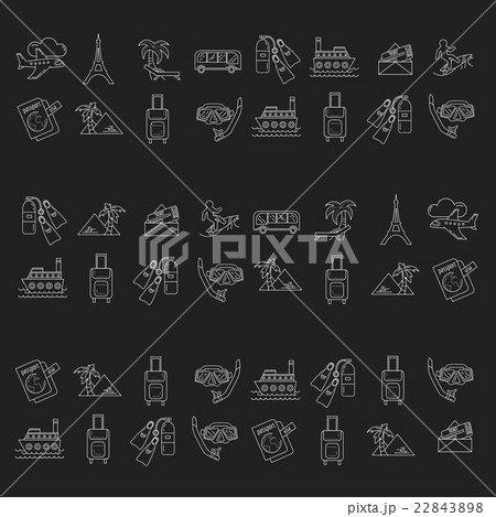 Vector set of travel icons Linear design Vector set of travel icons Linear design 22843898