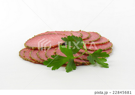 slices of pepper salami 22845681