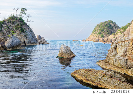 山陰海岸ジオパーク 鴨ヶ磯の写真素材