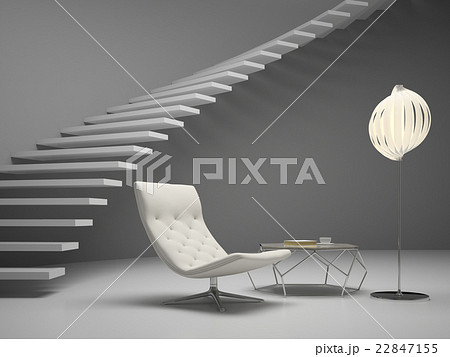 Interior of modern design room 3D rendering Interior of modern design room 3D rendering 22847155