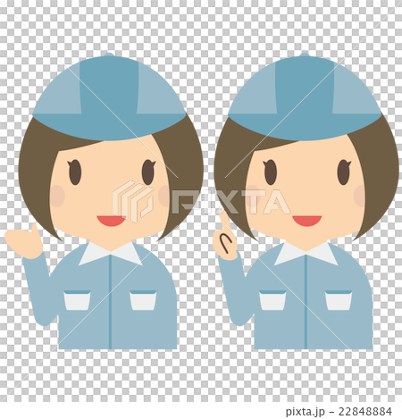 戴一個藍色制服帽子的女工 戴一個藍色制服帽子的女工 22848884