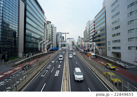 首都高速渋谷線歩道橋からの景色の写真素材