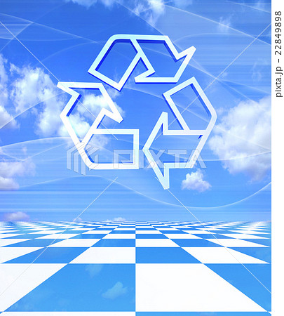 青空を風が吹きぬけるリサイクルマーク 青空を風が吹きぬけるリサイクルマーク 22849898