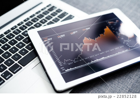 Stock market chart on digital tablet pc 22852128