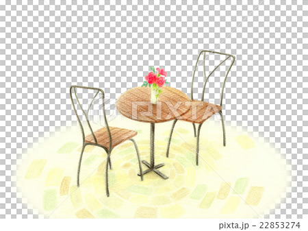 カフェ テーブルセットのイラスト素材
