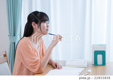 普段着の女子高生(自宅学習) 普段着の女子高生(自宅学習) 22853839