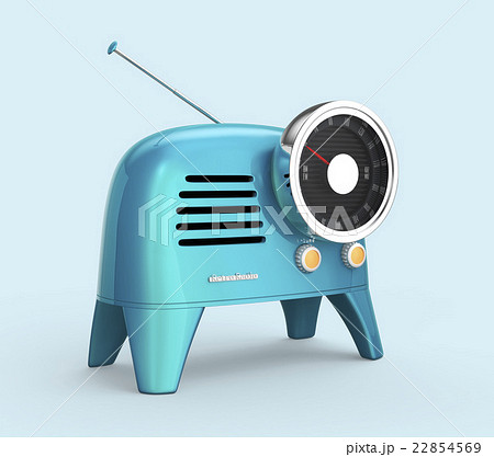 レトロスタイルのラジオのイラスト素材