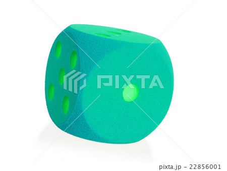 Large green foam dice isolated - 1 22856001