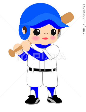 青いユニフォームのバッター 22856251