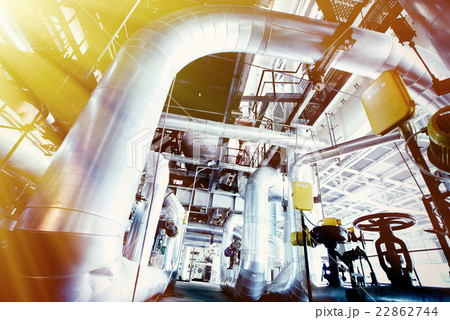 Industrial zone, Steel pipelines and valves Industrial zone, Steel pipelines and valves 22862744