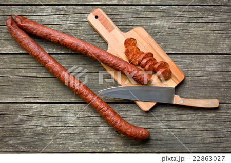 sliced dried sausages sliced dried sausages 22863027