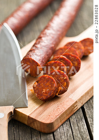 sliced dried sausages 22863028