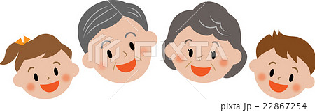老夫婦と孫　笑顔　アイコン 22867254